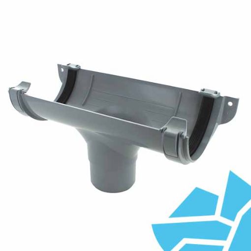 Picture of Hunter GR011 112mm H/R Gutter Running Outlet Grey (Reduced to Clear)