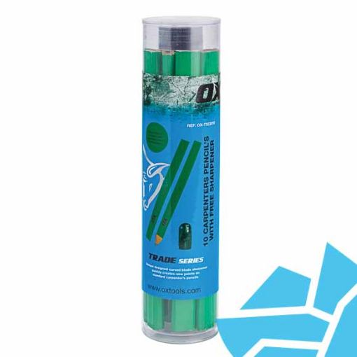Picture of OX Trade Hard Lead Carpenter's Pencil 10pk Green 