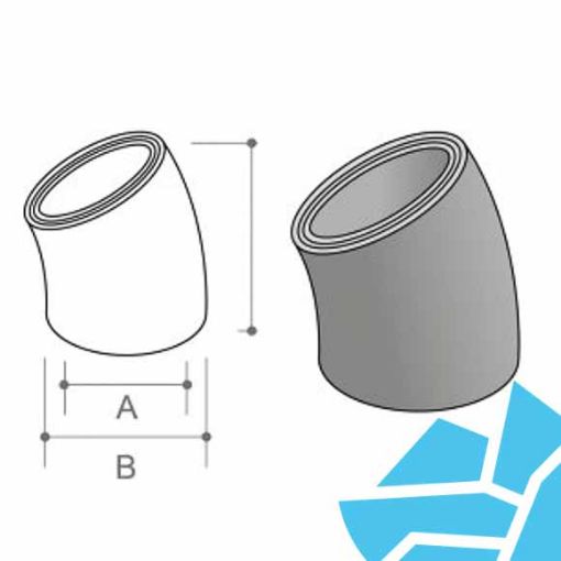 Picture of 225mm dia Concrete Flue 22.5deg Bend RM91