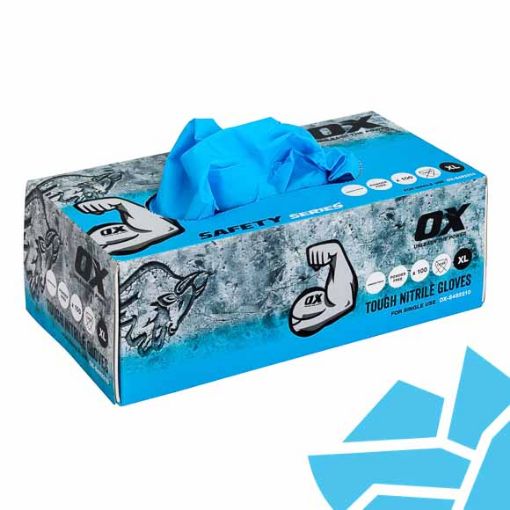Picture of OX Nitrile Disposable Gloves Pack 100 - L
