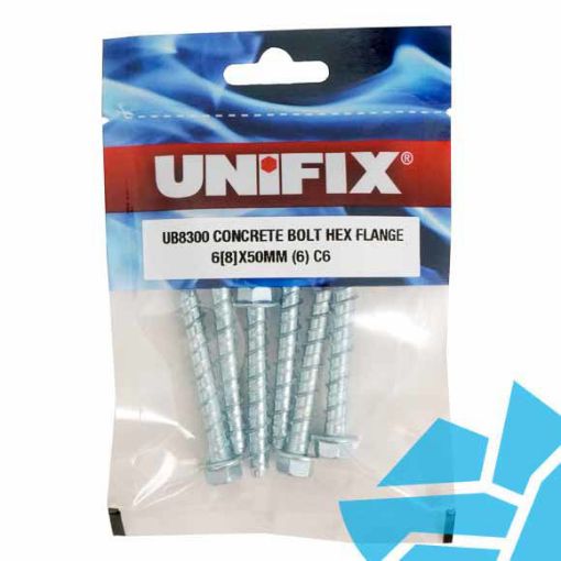 Picture of Unifix 8x75mm Hex Head Concrete Bolt (6pk) UB8312
