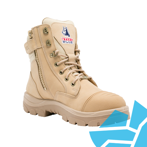 Picture of Southern Cross Zip Scruff S3 Safety Boots Sand Size 10