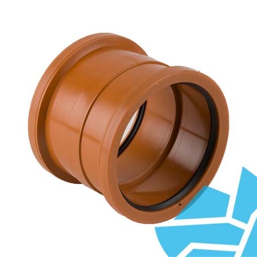 Picture of Underground 110mm B5001 Double Socket PVC (BS) Coupler