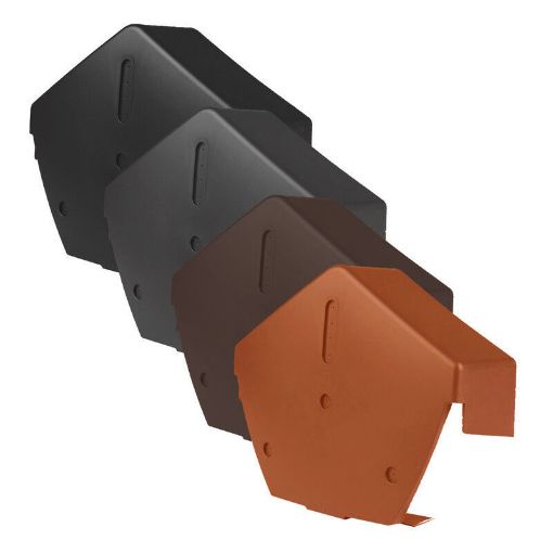 Picture of TIMLOC Dry Verge Profiled Tile Angled Ridge End Cap Brown