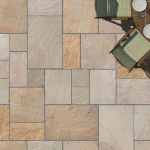 Picture of Natural Indian Sandstone Paving Slabs 20.93m2 Patio Pack Sahara Multi