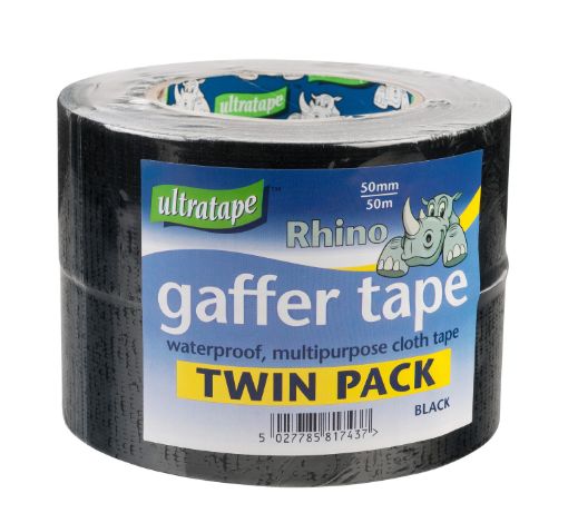 Picture of Gaffer Cloth Tape Twin Pack 50mm x 50m Black