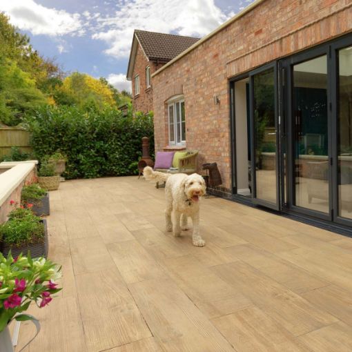 Picture of Pavestone Deckwood 1200x295mm Buff Pack 32 (Home Delivery)
