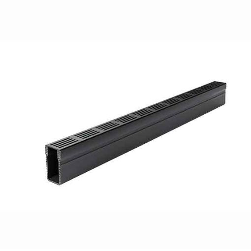 Picture of 1m Aco Threshold Channel c/w Aluminium Black Grating 1.5T