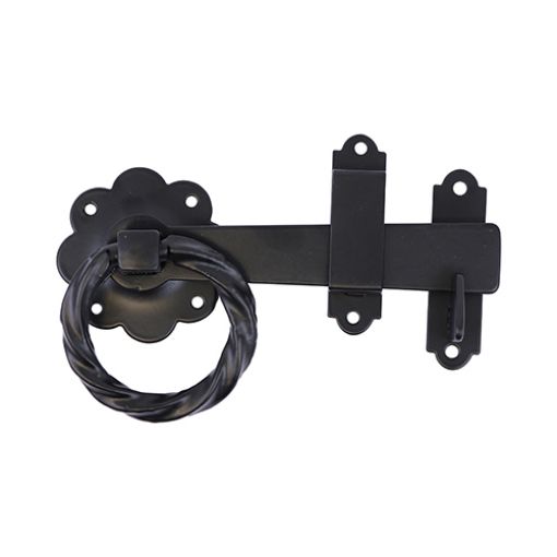 Picture of Twisted Ring Handled Gate Latch 150mm Black